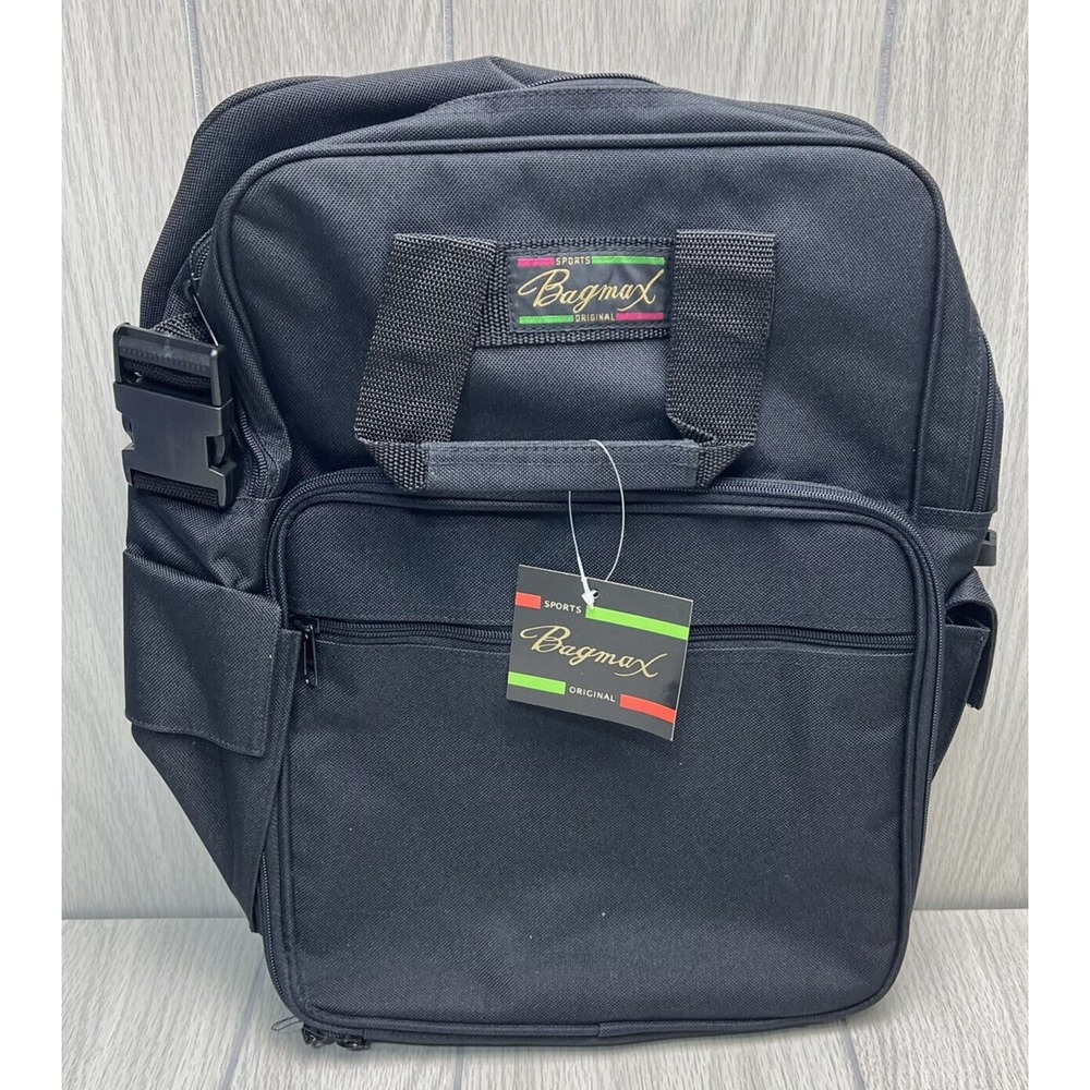 Bagmax Black Backpack School Work Travel Laptop Bag w/ Detachable Shoulder Strap
